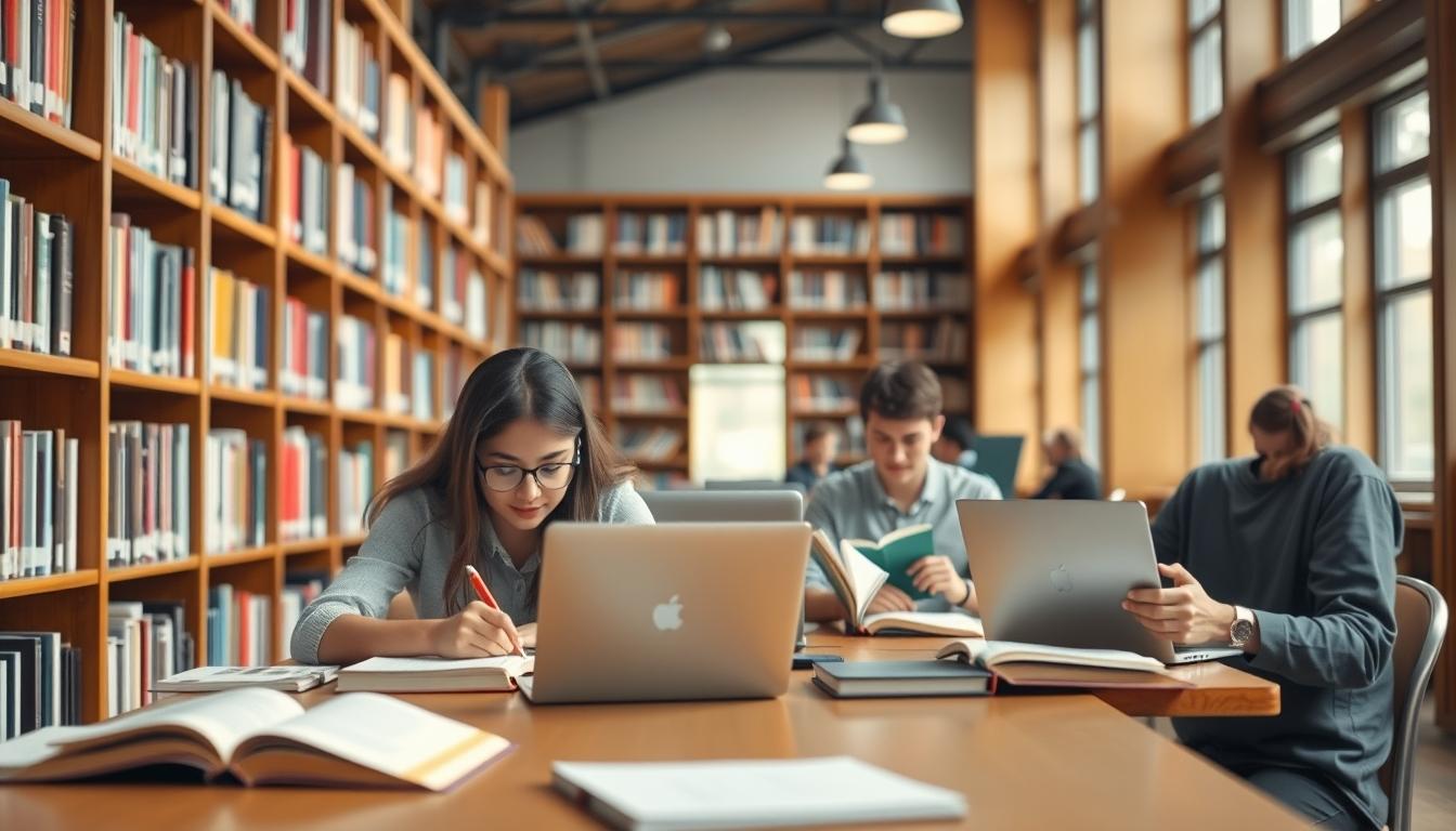 Student using a study guide to organize academic notes